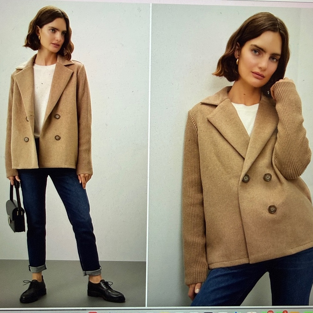 SPLENDID Singrid Wool Jacket w/Sweater Sleeves Size Small